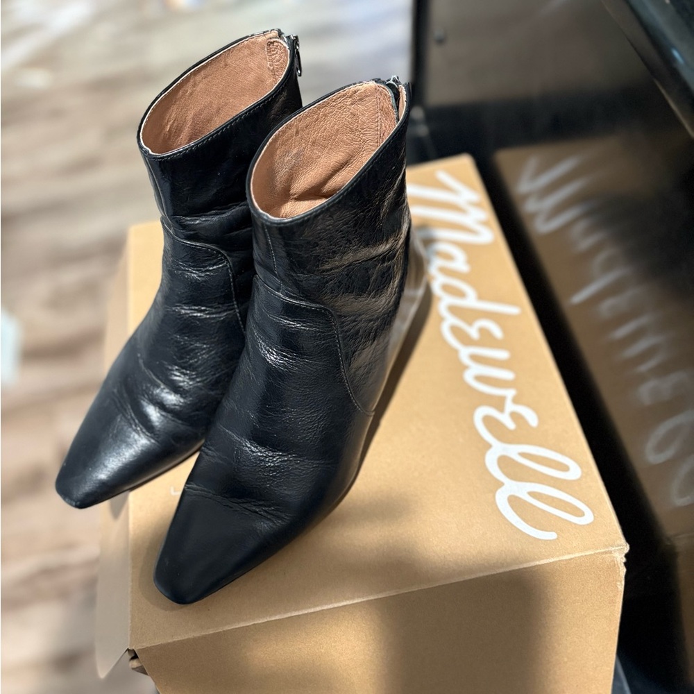 Madewell the dimes kitten heels crinkled leather size 8